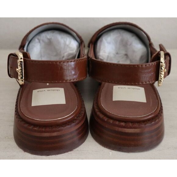 Dolce Vita Wmn Sz 5.5 Brown Crinkle Patent Hardi Tailored Slingback Loafer - Picture 4 of 12